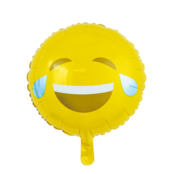 Folieballon Emoji Glimlach met traan - 46cm