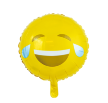 Folieballon Emoji Glimlach met traan - 46cm