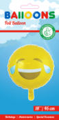 Folieballon Emoji Glimlach met traan - 46cm