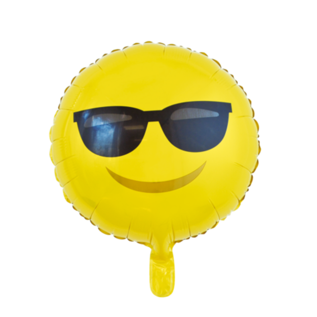 Folieballon Emoji Zonnebril -  46cm