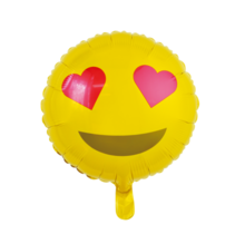 Folieballon Emoji Hartjes ogen -  46cm