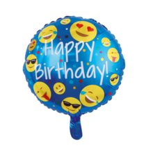 Folieballon Happy Birthday - Emoji - 46cm