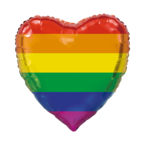 Folieballon Regenboog Vlag - Hartvorm - 92cm