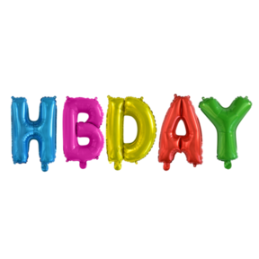 Folieballon HBDAY - Letter Set - 41cm