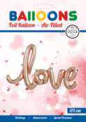 Folieballon LOVE - 1 woord - Rosé Goud - 119cm Folieballon LOVE - 1 woord - Rosé Goud - 119cm