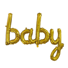 Folieballon BABY - 1 woord - Goud - 119cm