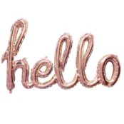 Folieballon HELLO - 1 woord - Rosé Goud - 119cm