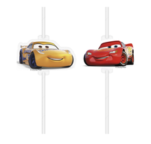 Cars 3 - Rietjes met afbeelding - 4 stuks