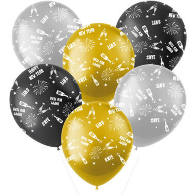 Oud en nieuw ballonnen 6 stuks