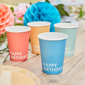 Bekertjes happy birthday eco Mix it Up Brights 8 stuks