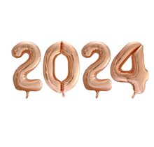 Folieballon 2024 rose goud 86cm | Oud & Nieuw Versiering | Nieuwjaar ballonnen