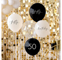 Ballonnen mix 50 jaar verjaardag 30cm 5 stuks
