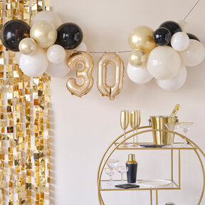 Ballonslinger 30 jaar met ballonnen goud champagne