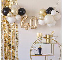Ballonslinger 40 jaar met ballonnen goud champagne