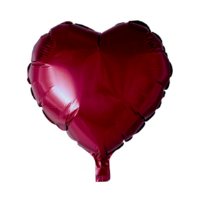 Folieballon hart - Bordeauxrood - 46cm