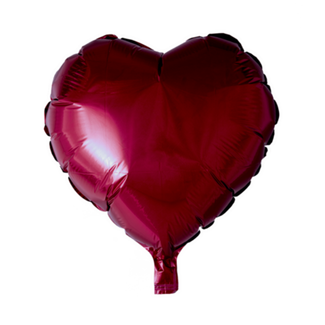 Folieballon hart - Bordeauxrood - 46cm