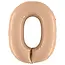 Grabo Balloons Folieballon Cijfer 0 Satin nude - 102 cm