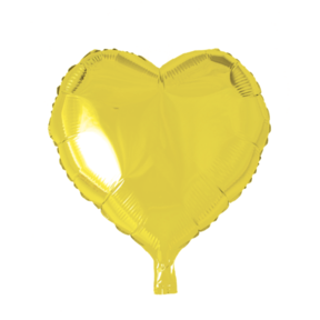 Folieballon hart - Geel - 46cm