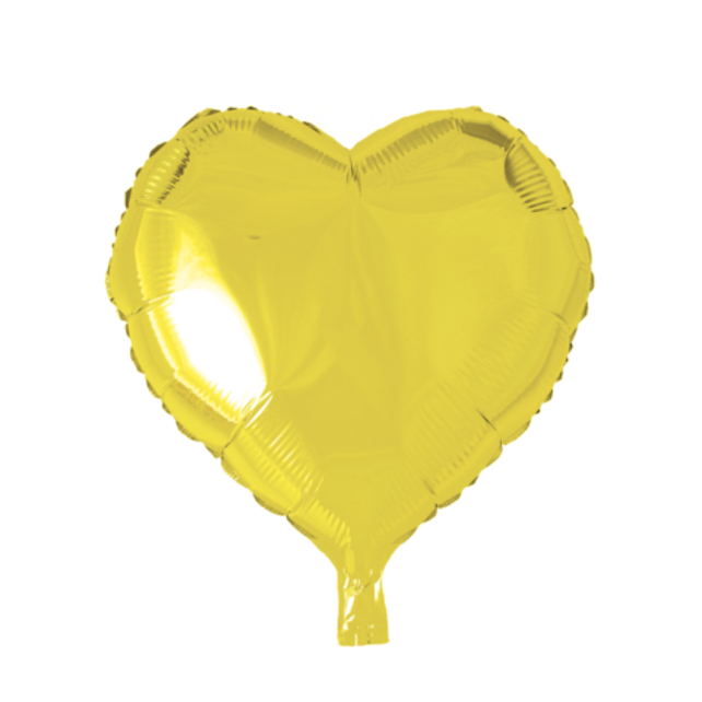 Folieballon hart - Geel - 46cm Folieballon hart - Geel - 46cm