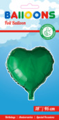Folieballon hart - Donker groen - 46cm