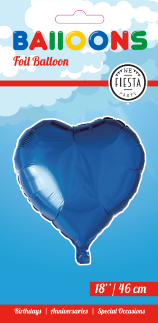 Folieballon hart - Donker blauw - 46cm Folieballon hart - Donker blauw - 46cm