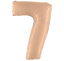 Folieballon Cijfer 7 Satin nude - 102 cm