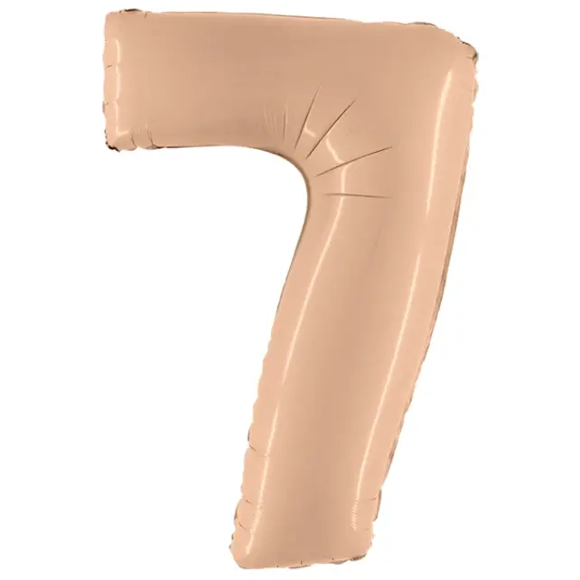Folieballon Cijfer 7 Satin nude - 102 cm