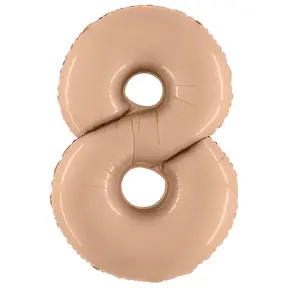 Folieballon Cijfer 8 Satin nude - 102 cm