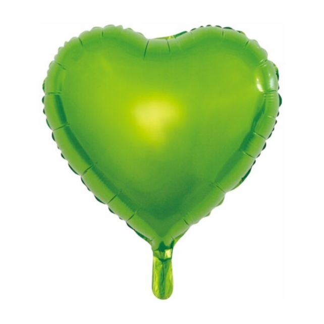 Folieballon hart - Licht groen - 46cm