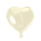 Folieballon hart - Ivoor - 46cm