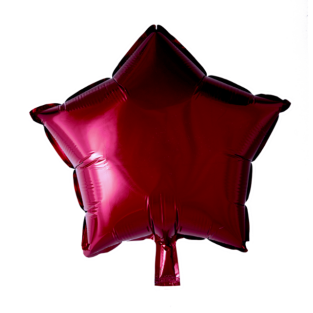 Folieballon ster - Bordeaux rood - 46cm