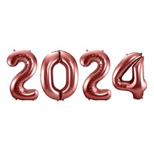 Folieballon 2024 brons 86cm | Oud & Nieuw Versiering | Nieuwjaar ballonnen