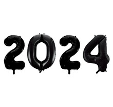 Folieballon 2024 zwart 86cm | Oud & Nieuw Versiering | Nieuwjaar ballonnen