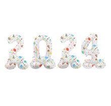 Folieballon staanders 2024 party 41cm | Oud & Nieuw Versiering | Nieuwjaar ballonnen