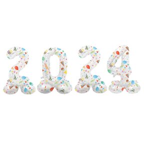 Folieballon staanders 2024 party 72cm | Oud & Nieuw Versiering | Nieuwjaar ballonnen