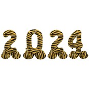 Folieballon staanders 2024 tijger 72cm | Oud & Nieuw Versiering | Nieuwjaar ballonnen