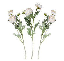 Ranonkels kunstbloemen wit Sage Wedding 3 stuks