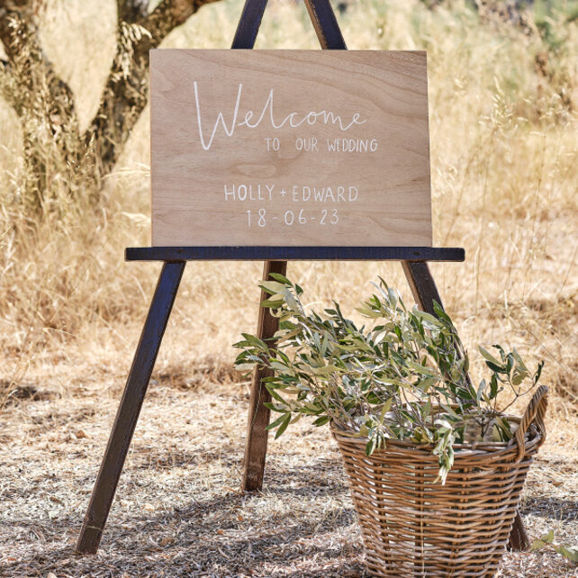 Welkomsbord bruiloft hout | 60 x 42 cm