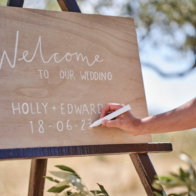 Welkomsbord bruiloft hout | 60 x 42 cm