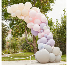 Ballonnenboog grijs, lila en roze 4m