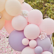 Ballonnenboog grijs, lila en roze 4m