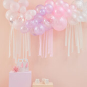 Ballonnenboog pastel met streamers 3m