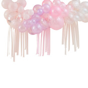 Ballonnenboog pastel met streamers 3m