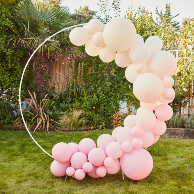 Ballonnenboog roze, wit en creme 5m