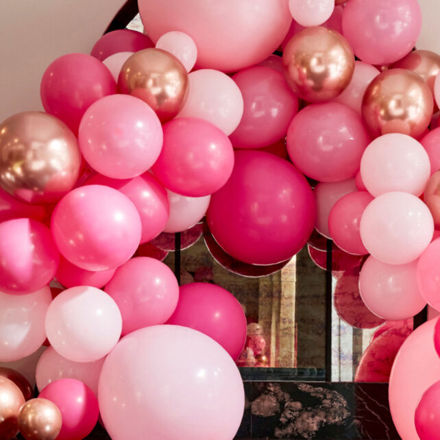 Ballonnenboog XL roze en rosé goud 12m