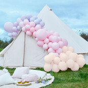 Ballonnenboog XL paars & roze 12m