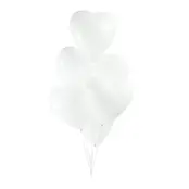 Ballonnen Hartvorm Wit - 6 stuks - 30cm