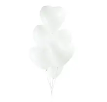 Ballonnen Hartvorm Wit - 6 stuks - 30cm