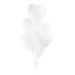 Ballonnen Hartvorm Wit - 6 stuks - 30cm