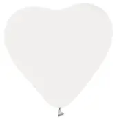 Ballonnen Hartvorm Wit - 6 stuks - 30cm